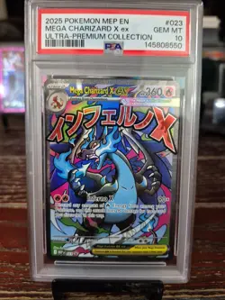 2025 POKEMON MEP 023 ULTRA PREMIUM COLLECTION MEGA CHARIZARD X EX PSA 10 - Image 1