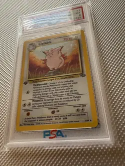 1999 Pokemon TCG Jungle Clefable Holo 1st Edition PSA 8 1/64 Card Stock - Image 4