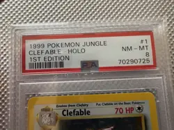 1999 Pokemon TCG Jungle Clefable Holo 1st Edition PSA 8 1/64 Card Stock - Image 5