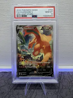 Charizard V 154/172 | Full Alt Art | Holo | Pokemon Brilliant Stars | PSA 10 - Image 1