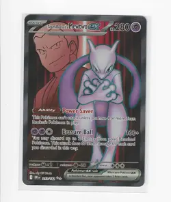 Pokemon TCG Destined Rivals Team Rockets Mewtwo EX Ultra Rare Card 213/182 - Image 1