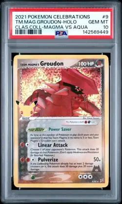 Tm.Mag.Groudon-Holo Pokemon Celebrations Classic Collection #9 PSA 10 Gem Mint - Image 1