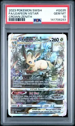 Leafeon Vstar #GG35 2023 Pokemon Sword And Shield Crown Zenith PSA 10 250001 - Image 1