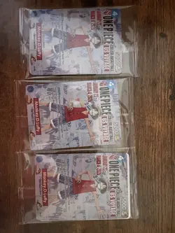 Bandai Namco One Piece US Voyage Promo Holo Monkey D. Luffy Lot of 3 Sealed - Image 1