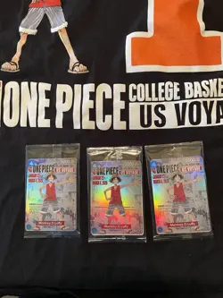 Bandai Namco One Piece US Voyage Promo Holo Monkey D. Luffy Lot of 3 Sealed - Image 3