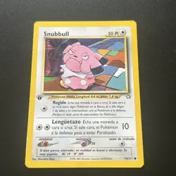 RARE SPANISH 1ST EDITION Snubbull 74/111 Neo Genesis - Pokemon Card LP+ NM- - Image 1