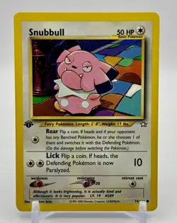 1st Edition Snubbull #074/111 Neo Genesis Pokemon Vintage Card - Image 1