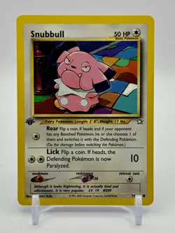 1st Edition Snubbull #074/111 Neo Genesis Pokemon Vintage Card - Image 3