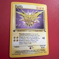 Pokemon TCG Zapdos Holo Rare Card 15/62 Fossil * 1st Edition * - Image 1