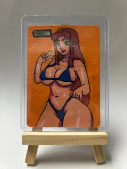 Magic MTG Altered Painted Plains Land Starfire - Image 1