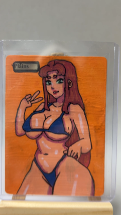 Magic MTG Altered Painted Plains Land Starfire - Image 2