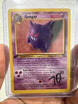 Gengar 1st Edition Rare Fossil 20/62 Pokemon Card - Near Mint/Excellent - Image 1