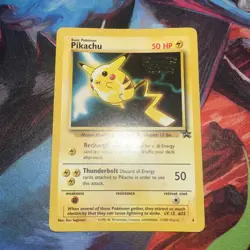 Pikachu #4 Black Star Promo Pokemon Card First Movie WB STAMP WOTC 1999 LP/MP - Image 1