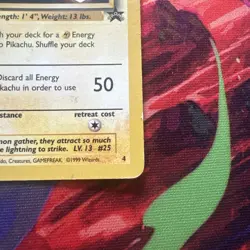 Pikachu #4 Black Star Promo Pokemon Card First Movie WB STAMP WOTC 1999 LP/MP - Image 4
