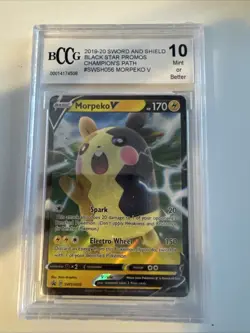 Pokemon Champions Path Promo Morpeko V Holo # SWSH056 BCCG 10 Mint - Image 1