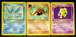 POKEMON 1ST EDITION FOSSIL NON HOLO LOT - KABUTO ARTICUNO AND HYPNO (LP/NM) - Image 1