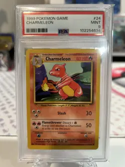 Pokemon PSA 9 MINT Base Set Unlimited Charmeleon 24/102 #24 - Image 1