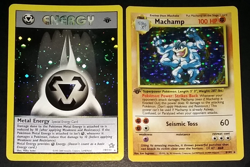 POKEMON 1ST EDITION HOLO LOT - MACHAMP (8/102) AND METAL ENERGY (19/111) - EX/LP - Image 1