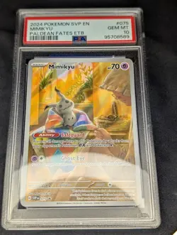 PSA 10 Mimikyu 075 - Paldean Fates ETB Promo - Pokemon TCG - Image 1