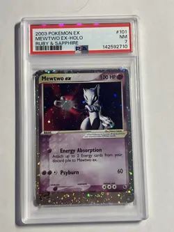 2003 POKEMON EX RUBY & SAPPHIRE #101 MEWTWO EX-HOLO PSA 7 - Image 1