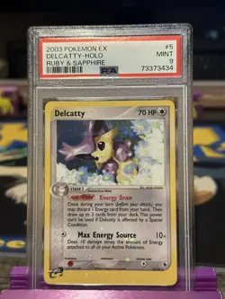Pokemon TCG Delcatty EX Ruby and Sapphire #5 Holo Rare PSA 9 HOLO Bleed Swirl!!! - Image 1