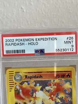 Pokemon Rapidash Holo Expedition PSA 9 Mint 26/165 SWIRL - Image 3