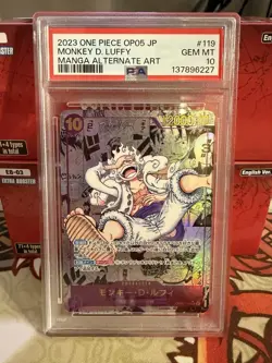 2023 One Piece MANGA MONKEY D. LUFFY OP05-119 Alternate Art SEC Japanese PSA 10 - Image 1