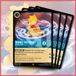 Disney Lorcana TCG: WINNIE THE POOH Having a Think x4 Rise of the Floodborn Rare - Image 1