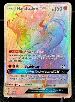 Marshadow GX 156/147 MP Secret Rainbow Hyper Rare Burning Shadows Pokemon Card! - Image 1