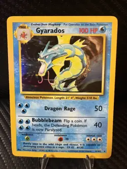 Gyarados 6/102 Base Set Holo Rare WOTC 1999 Pokemon Card MP - Image 1
