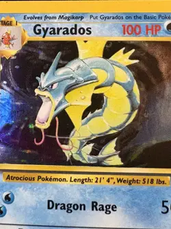 Gyarados 6/102 Base Set Holo Rare WOTC 1999 Pokemon Card MP - Image 2