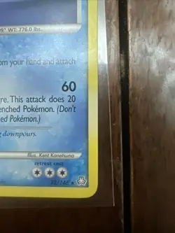 Pokemon DP Legends Awakened Kyogre Card 32/146 Regular LP Condition - Image 3