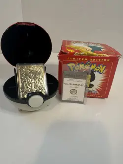 1999 POKEMON LTD EDITION 23K GOLD-PLATED TRADING CARD - JIGGLYPUFF - DAMAGED BOX - Image 1