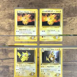 Pokemon Gym Challenge Lt. Surge's Pikachu & Raichu Lot 4 Cards Eng/Jpn WOTC NM - Image 1
