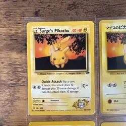 Pokemon Gym Challenge Lt. Surge's Pikachu & Raichu Lot 4 Cards Eng/Jpn WOTC NM - Image 2