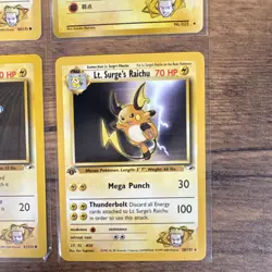 Pokemon Gym Challenge Lt. Surge's Pikachu & Raichu Lot 4 Cards Eng/Jpn WOTC NM - Image 5