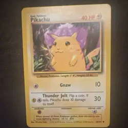 Pokemon TCG Base Set Pikachu Card 58/102 Unlimited Regular Common LP - Image 1