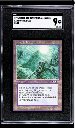 1996 MTG Magic the Gathering Alliances Lake of the Dead Vintage SGC 9 Mint POP 2 - Image 1