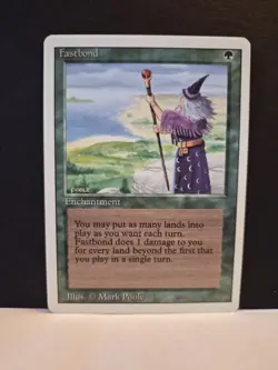 MTG Fastbond Unlimited Enchantment Rare Green Magic the Gathering - Image 1