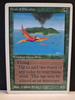 MTG Birds of Paradise Unlimited Creature Rare Green - Image 1