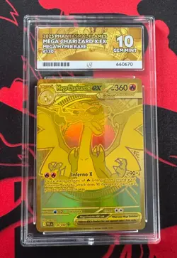 Pokemon Mega Charizard X EX Mega Hyper Rare 130/094 ACE 10 PERFECT SUBGRADES - Image 1