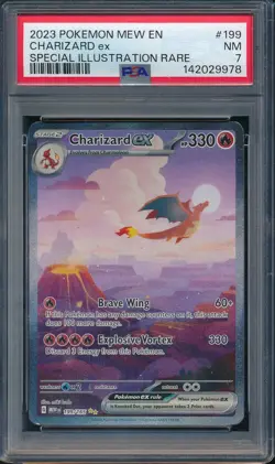 2023 Pokemon MEW EN 151 #199 Charizard EX Special Illustration Rare PSA 7 - 9978 - Image 1