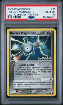 2005 POKEMON EX DELTA SPECIES #70 HOLON'S MAGNEMITE-REVERSE FOIL PSA 10 - Image 1