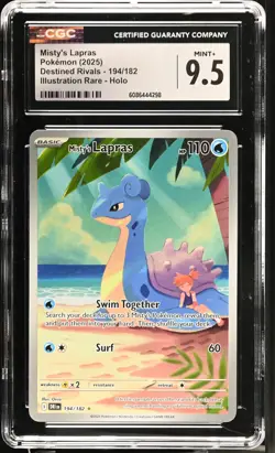 Pokemon TCG GRADED 2025 Misty's Lapras 194/182 Destined Rivals IR M+ 9.5 CGC ENG - Image 1