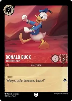 Disney Lorcana Donald Duck Boisterous Fowl 108/204 Non Foil The First Chapter - Image 1