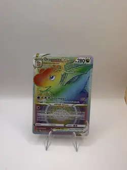 Pokemon Dragonite VSTAR Secret Rare Rainbow Holo Full Art Card 081/078 GO NM - Image 1