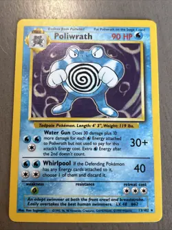 Poliwrath Holo Rare Pokemon TCG Card Unlimited Base Set 13/102 LP - Image 1