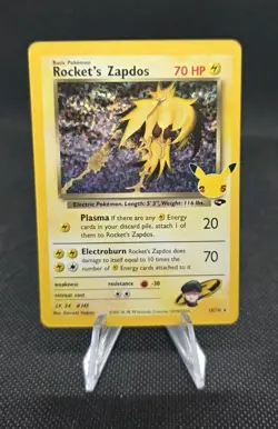 Pokemon TCG Rockets Zapdos Holo Card 15/132 Classic Collection Celebrations - Image 1