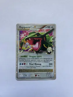 Pokemon Rayquaza C LV. X Diamond And Pearl DP47 Black Star Promo Card LP/MP - Image 1