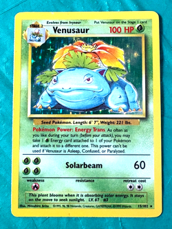 Pokemon Base Set Venusaur 15/102 Holo Base Set MP Pokemon Card - Image 1